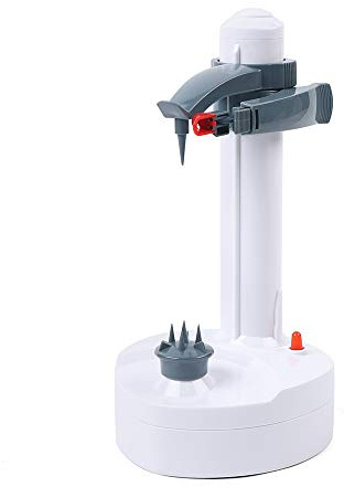Electric Potato Peeler Machine,Automatic Rotating Apple Peeler Vegetable Peeling Machine,for Fruits and Vegetables with Hard and Smooth Skin,with Button Switch,White,14 * 29cm