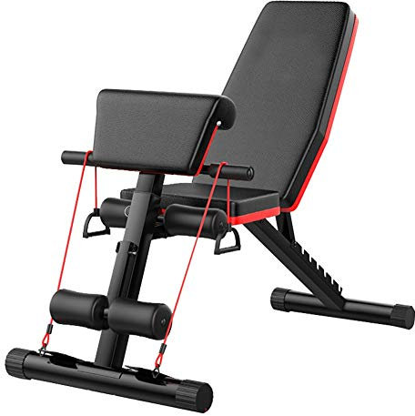 HSWOYEA Fitnessbank, Heim-Fitnessstudio, verstellbare Hantel-Trainingsbank, Bauchmuskeltrainingsbank, Sit-Up-Schrägbank, Gebogene Bank, Mehrzweck-Trainingsbänke