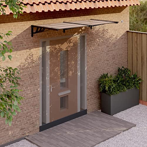Lawn & Garden, Outdoor Living, Window & Door AwningsDoor Canopy Black 199x90 cm Polycarbonate