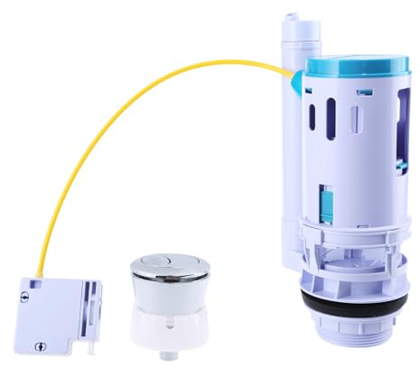 High Efficiency Dual Flush Toilet Cistern Valve,Toilet Flush Mechanism Set with Easy Push Button,Toilet Flush System Replacement for Close-Coupled WC,Water Saving Toilet Cistern Retrofits