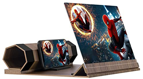 14‘’ Screen Magnifier for Smartphone, Mobile Phone 3D Magnifier Screen Expanders for Movies and Gaming Foldable Phone Stand with Screen Amplifier B2 Gray