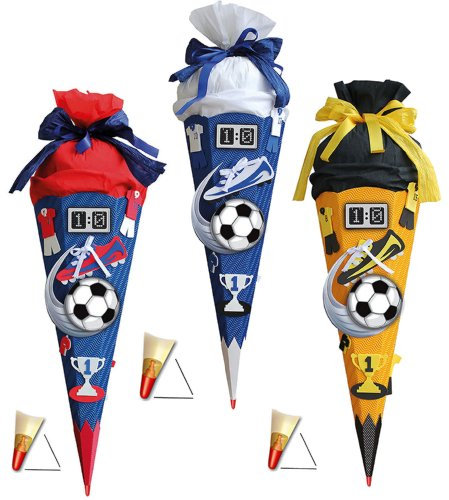 komplette Füllung - Circa 200 Teile - für 3 TLG. XXL - BASTELSET Schultüte - Fußball - mit Holzspitze - für ALLE Zuckertüte Roth - ALLE Größen - 6 eckig Fußba..