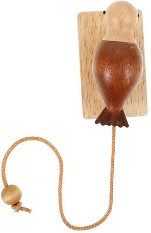 MAGICLULU Vintage Wooden Bird Door Knocker, Decorative Doorbell for Business Places, Sturdy Wood, Khaki, Home and Office Ornament