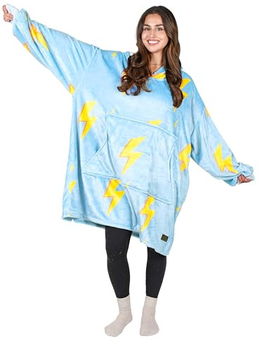 Catalonia Classy Übergroße Fleece Hoodie Decke Warme Großes Kapuzendecke Tragbare Decke zum Anziehen, Flauschige Kapuzenpulli Decke mit Ärmeln und Kapuze als Geschenkidee für Damen und Herren