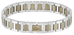 Lacoste METROPOLE Collection Link Armband i rostfritt stål Utsmyckat med petit piqué-mönster - Finns för honom och för henne
