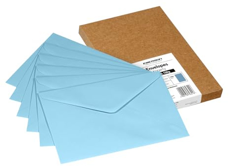 Emerson Briefumschläge bunte postkarten blanko DIN C5 (25 Stück) Kuvert, blanko karten zum selbstgestalten, Grußkarten ohne Fenster, Grußkarten, Hochzeitseinladungskarten- 130g 156x220 mm - Blau