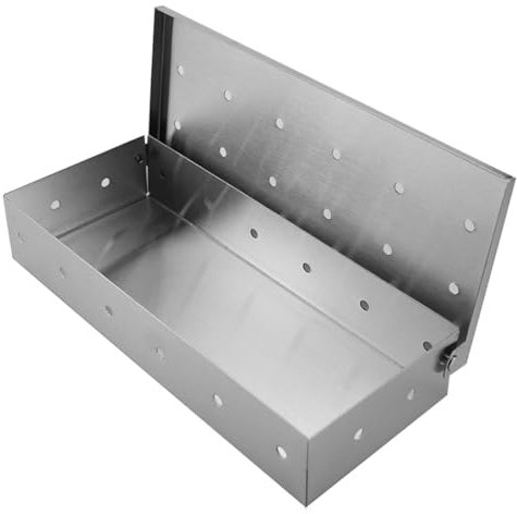 Stainless Steel Smoker Box BBQ Wood Chip Smoker Box Add Smoky BBQ Flavor to Gas or Charcoal Grills