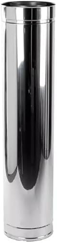 Tubo de chimenea de doble pared de 250 mm x 300 mm/250 mm, sistema de aislamiento de acero inoxidable