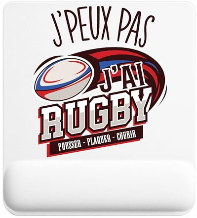 Planetee Tapis de Souris Rugby | Accessoire Bureau Ergonomique - Idéal pour Anniversaire, Collègue, Secret Santa Noël, Fête des Pères et Fête des Mères