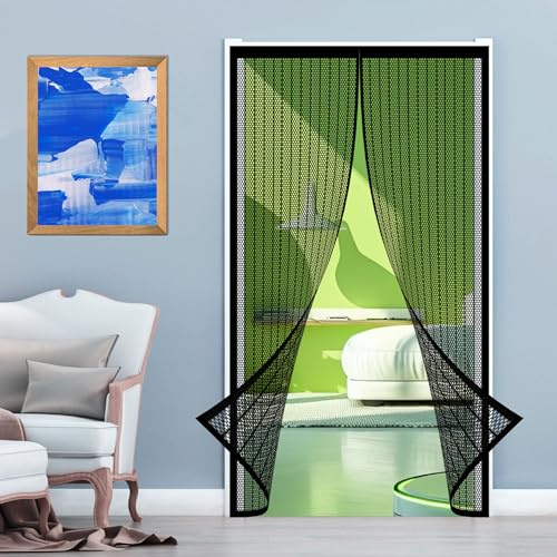 Zanzariera Magnetica per Porte Finestre 100 x 198 cm Buona Estate Lontano Dalle Zanzare Tenda Zanzariera Porta for Corridoi/Porte/Patio, Nero