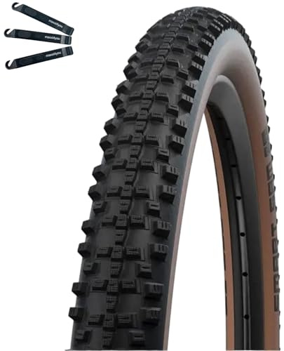 1 x Schwalbe Smart Sam ADDIX Performance Line Fahrradreifen Schwarz/Bronze 65-584 (27.5 x 2.60) inkl. maxxi4you Reifenheber
