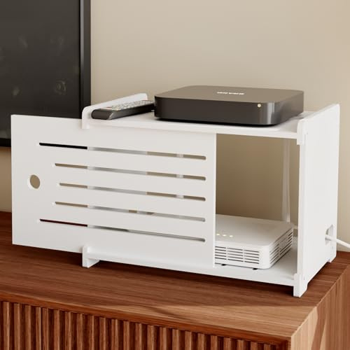 Giklux Router Verstecken, Router-Aufbewahrungsbox, Router-Versteck, Routerkasten, Wandboxen, WLAN-Regal, WLAN-Schrank, Router verstecken, WLAN-Box, Router Verstecken, Einfache Installation