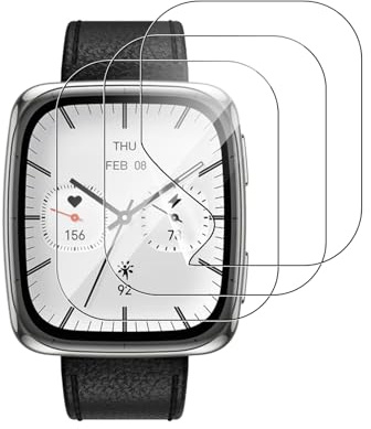 NUCNOK 3 Pack Protector Pantalla para Amazfit Active 2 (Square),Hidrogel Film HD Transparente Flexible Película,Cobertura Completa,Sin Burbujas,Antiarañazos