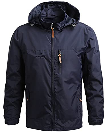 MOKBAY Regenjacken Für Herren Wasserdicht Atmungsaktiv Regenjacke Mit Kapuze Leicht Windbreaker Outdoor Wandern