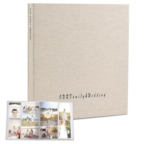 Family Photo Album 4x6, Linen Photo Book 400 Pockets Horizontal Vertical Photos, Memory Scrapbook for Baby Family Wedding Vacation