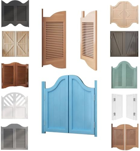 Puertas Batientes de madera Puertas Batiente W61-160cm puerta vaiven con Bisagras y Herrajes Puerta oscilante para Restaurante, Pasillo, Salón, Porch