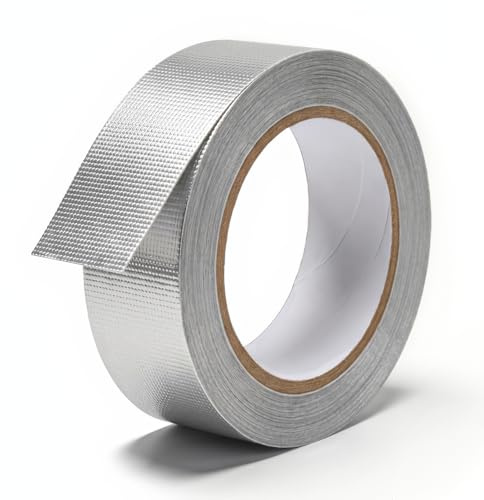 Rusoz Silver aluminiumtejp, värmebeständig upp till 300 °C, vattentät och isolerande tejp 3 cm x 20 m för ventilationsrör, bilmotor, kablar och metallreparationer