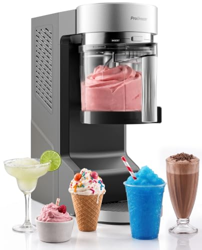 Pro Breeze EasyFreezy® Ice Cream Maker & Slushie Machine (7 Presets) - No Pre Freezing needed, Ready in 20mins - Soft Serve, Milkshakes, Frappe, Frozen Drinks, Cocktails, Slushies & Chilled Desserts