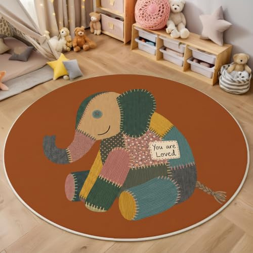 Alfombra Redonda Sala De Estar Muñecas Campestres De Retazos 100 Cm