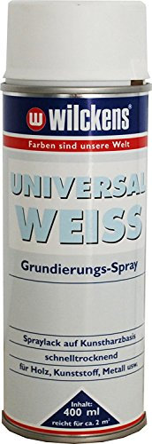 2 x Wilckens Universal Weiss Grundierungs-Spraylack für Holz und Metall auf Nitro-Kombi-Basis 800 ml