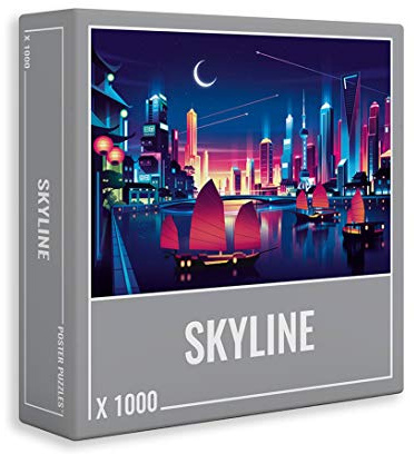 Cloudberries Skyline Puzzle, Hard 1000 Piece Jigsaw Puzzles for Adults with Cool Neon Colours, Difficult Puzzles, City Puzzles for Adults 1000