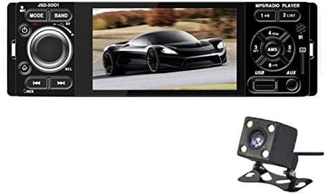 Rétractable 1 Din Radio Autoradio Audio 7 Pouces MP5 MP4 Lecteur Aux/USB/TF/FM/écran Tactile/Bluetooth Menu 3 Langues (Couleur : 3001 avec caméra) Little Surprise