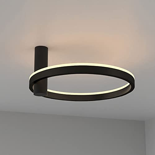 s.luce Ring Air LED Deckenleuchte Deckenlampe Wohnzimmerlampe Dimmbar, Farbe Schwarz
