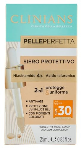 CLINIANS | Pelle Perfetta Siero Protettivo SPF30, Dermatologicamente Testato, Made in Italy, 25 ml