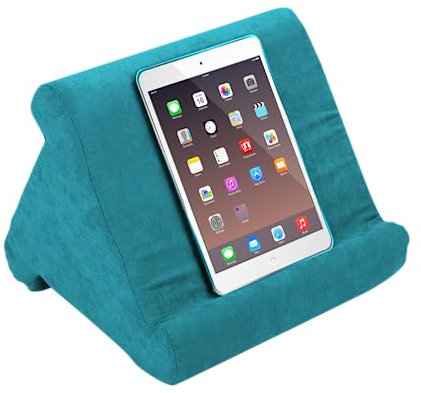 Orange Donkey Tablet Pillow - 29 x 23 x 26 cm - Tablet-Halter für Buchständer - Mehrseitiger IPad Ständer mit 3 verschiedenen Seiten - Handyständer für den Tisch – Leseständer - Blau