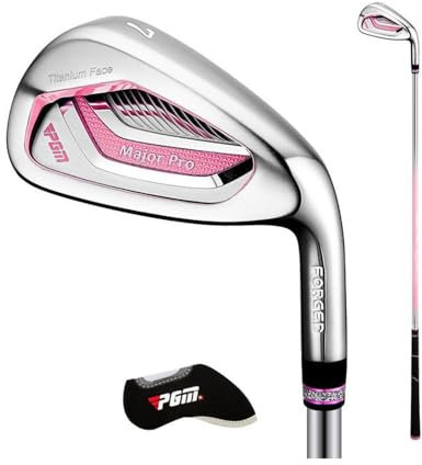 Golf Club - Hierro #7 para mujer con cubierta de cabeza de golf, 52 g, hierro de golf de competición para damas, superficie ligera de titanio (S Carbon Club)