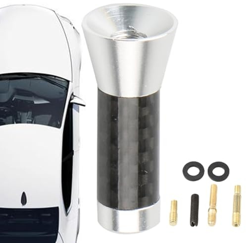 Antena Corta para Coche,Antena de Radio para Coche - Antenas para vehículos de Montaje en Techo de 3,5 cm - Antena de Metal para diseño de automóvil, Antena receptora estéreo de Fibra de Carbono para