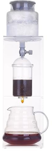 Cafetera De Goteo para Café Frío, con Tecnología De Goteo Lento, Jarra De Vidrio De 600 Ml, Filtro De Acero Inoxidable, Marco Recto De Acrílico, Ideal para El Hogar Y La Oficina