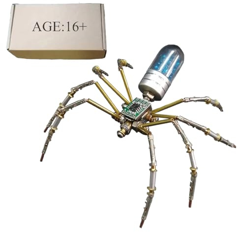 3D metallpussel circuit spindel för vuxna, gör-det-själv mekanisk steampunk insekt metallbyggsats, skrivbordsgåva för insekter entusiaster (90 st/blå)