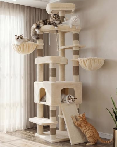 Heybly Árbol para Gatos XXL 210 cm, Beige HCT063MJ