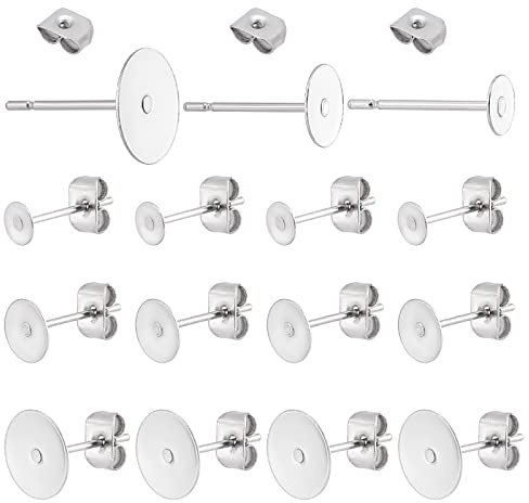PH PandaHall 60pcs Tiges pour Boucles d'Oreilles Acier Inoxydable