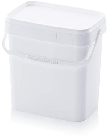 50x Eimer 10,3l rechteckig * 10l * lebensmittelecht stapelbar Kunststoffeimer 10 Liter weiß 10Liter