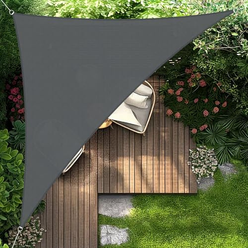 HENG FENG Sonnensegel Dreieckig Wasserdicht 3x3x4,25m, Anthrazit | Sonnenschutzsegel reißfestes PES 160g/m², 95% UV-Schutz & windstabil, mit Montageseilen für Terrasse/Garten/Balkon/Pool