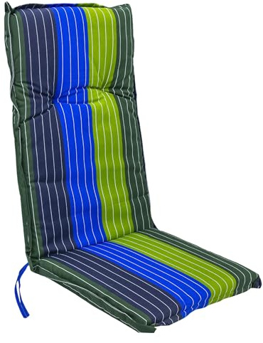 Spetebo Pflegeleichtes Polster für Hochlehner - RÜGEN - Gartenstuhl Auflage mit Haltegurt - Sitzkissen Stuhlauflage (Modell 15)