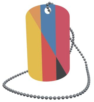 U24 Dog Tag Erkennungsmarke ID Tag an Kette Flagge Armenien-Deutschland Alu 30 x 50 mm