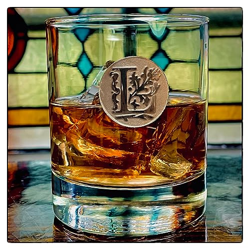 KolbergGlas HandMade - 3D Sandgestrahltes WhiskyGlas mit Relief Monogramm L