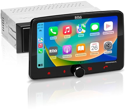 BOSS Audio Systems BVCP9700A-FL Single DIN Car Stereo Wireless Apple CarPlay, Android Auto, 7 Inch Touchscreen, Bluetooth, AM/FM Radio Receiver