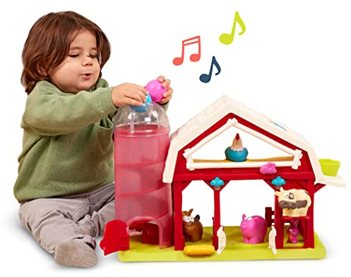 B. toys Musical Fun Farm interaktive Spielzeugscheune mit Lichtern | Enthält 1 Scheune, 4 Tiere und 2 Bälle. Interaktives Bauernhofspielzeug mit Lichtern und Geräuschen, 2+ Jahre