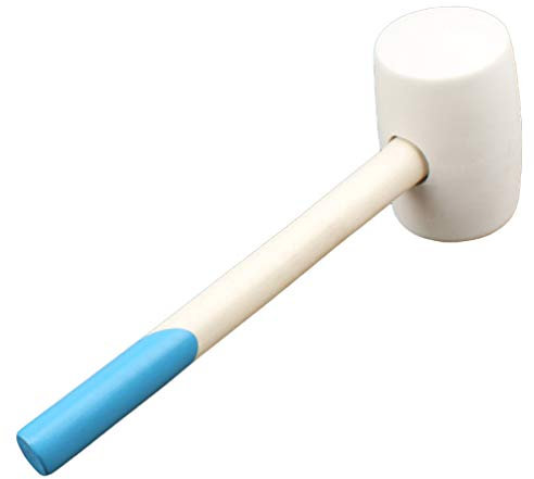 POPETPOP 16oz Rubber Hammer Wooden Handle Practical Ball Hammer for Tile Installation and Decoration Ball Tile Tool for Home Projects