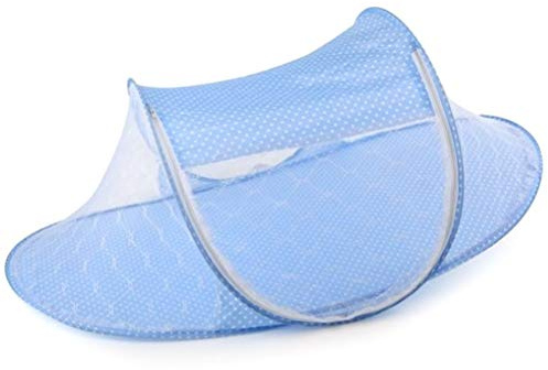 Spacnana Moskito Netz Zelt, Tragbares Faltbares Babybett Moskito Netz, Neugeborenes Schlaf Bett Reise Bett für Baby und Kinder (Himmelblau, grün)