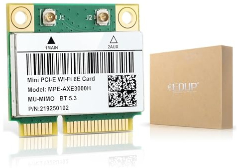 Intel AX210HMW WiFi Card, Wi-Fi 6E Laptop Wireless Card Mini PCIE Interface, Tri-Band Wireless Module for laptop, 802.11AX WiFi Adapter with Bluetooth 5.3, MU-MIMO, Support Windows 11/10 (64bit)/Linux