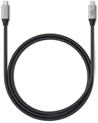 SATECHI USB4 Pro Kabel, USB-IF-zertifiziert, 240W Ladeleistung, 8K@60Hz/4K@120Hz Einzelanzeige oder 4K@60Hz Dual-Display, 40Gb/s Datenübertragung, abwärtskompatibel mit USB-C 2.0 Geräten (1,2 m)