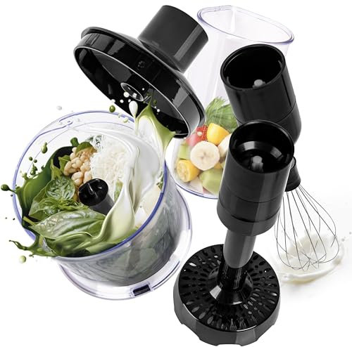 ACCESSORY ONLY - Duronic Hand Blender Accessories HBA35 for Hand Blender HB35B Includes Whisk & Masher Attachments, Dual Blade Chopper & 600ml Jug