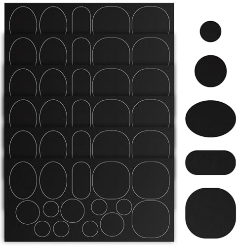 6 Fogli Toppe Autoadesive in Tessuto, Toppe Autoadesive, toppe in Nylon per Piumino, Kit di Riparazione per Piumino Nero, Impermeabile per Giacche, Tende, Abbigliamento Esterno, 20x10cm(90 pezzi)