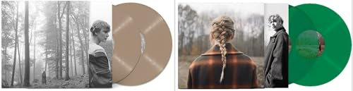 Taylor Swift 2 Album Pack - Folklore (Beige) and Evermore (Green) - 4 LP Vinyl Record Set