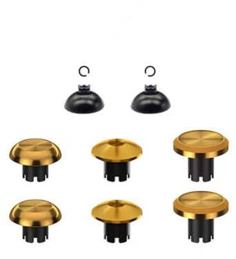 Hzxkqmil Metall-Thumbsticks für PS5/für PS4 Controller, 6 Joystick Analog Sticks Auswechselbarer Thumb Sticks Ersatz für PS5/PS4 Controller, Gold